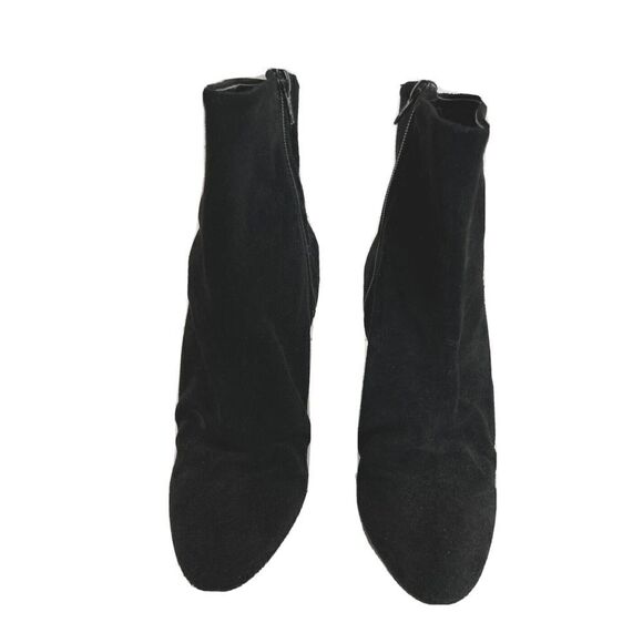 Free People Size 40 EU 10 US Black Suede Slouch Ankle Pointed Toe Skinny Heel - Picture 4 of 13